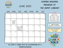 June 2025 Summer Reading Calendar